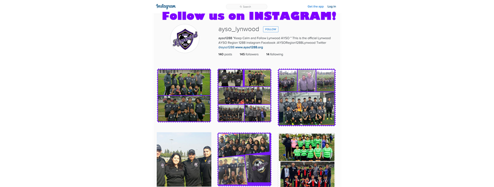 Follow us @ ayso_lynwood